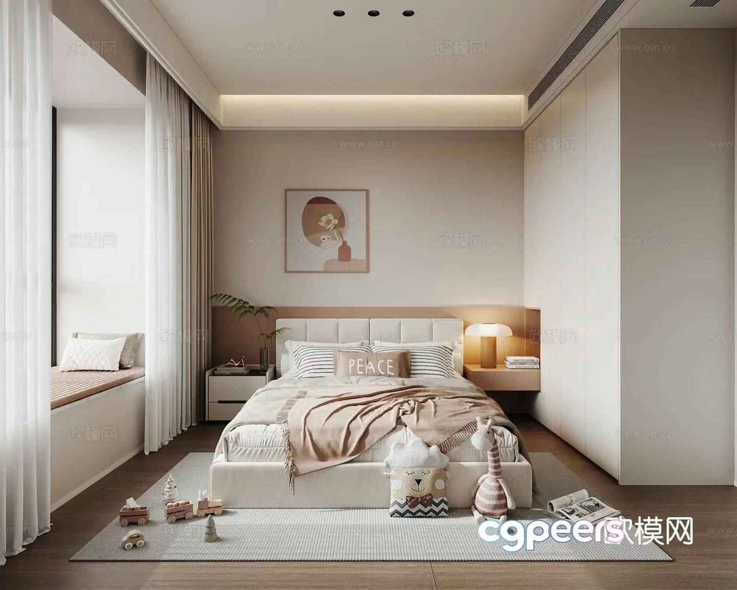 Modern children’s room girl’s room 3d model