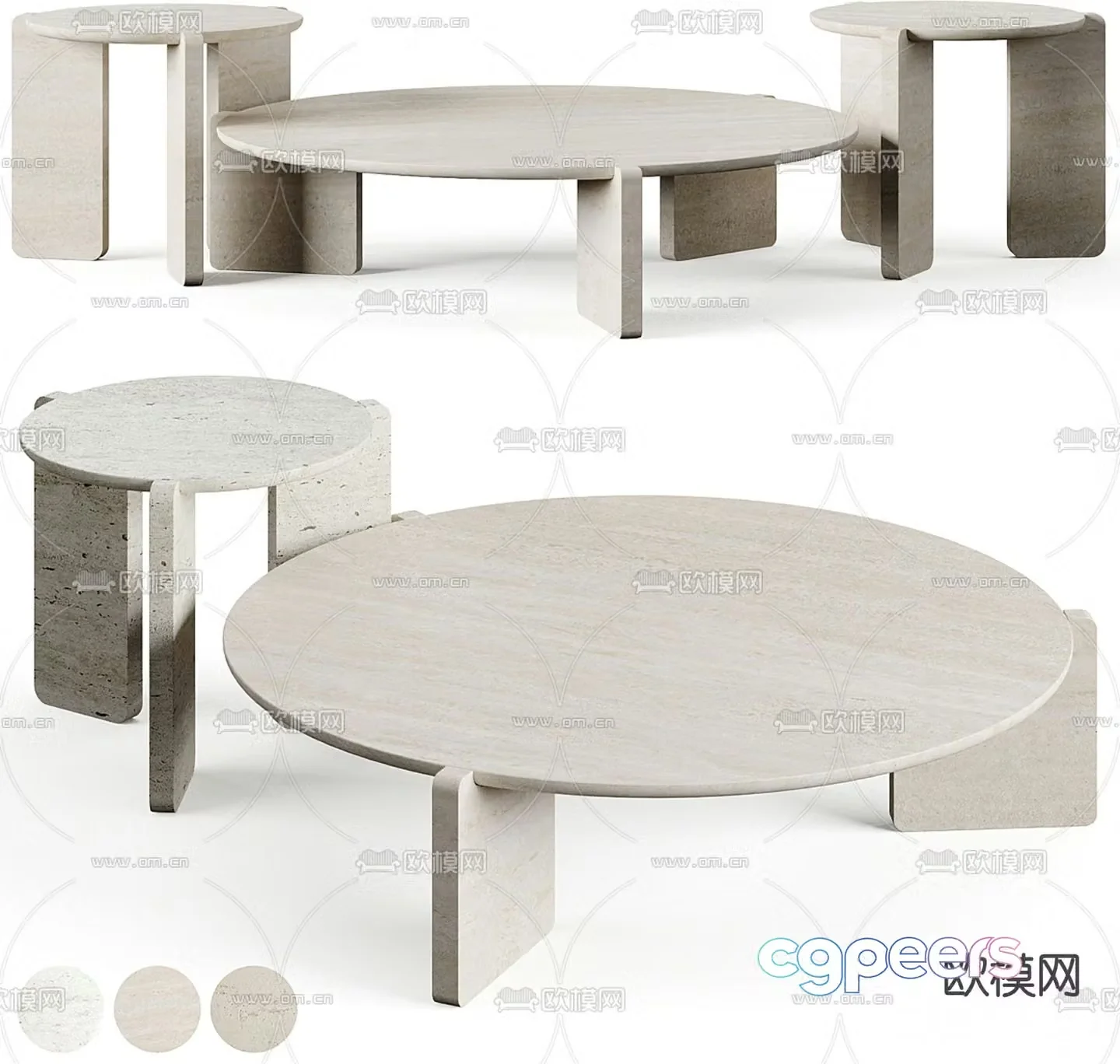 Combination coffee table 3d model