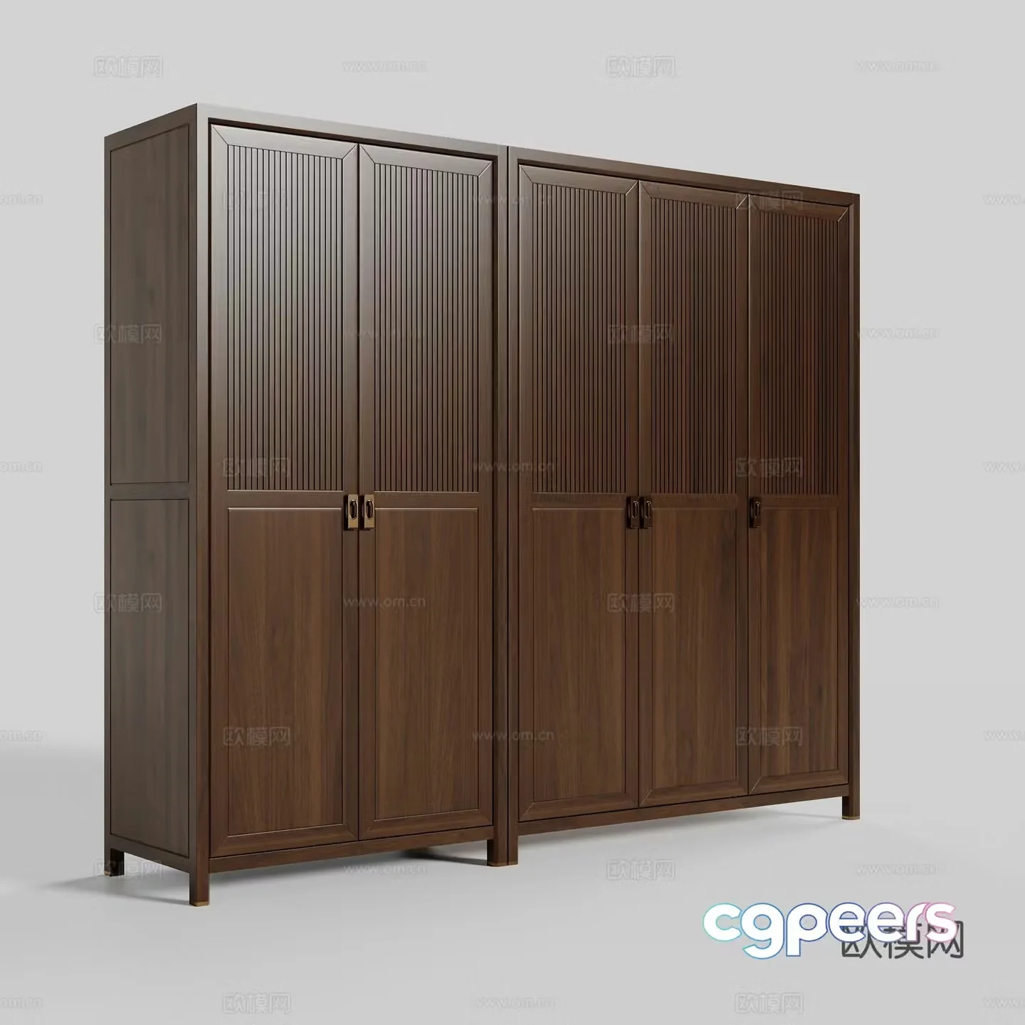 New Chinese style wardrobe finished wardrobe 3d model