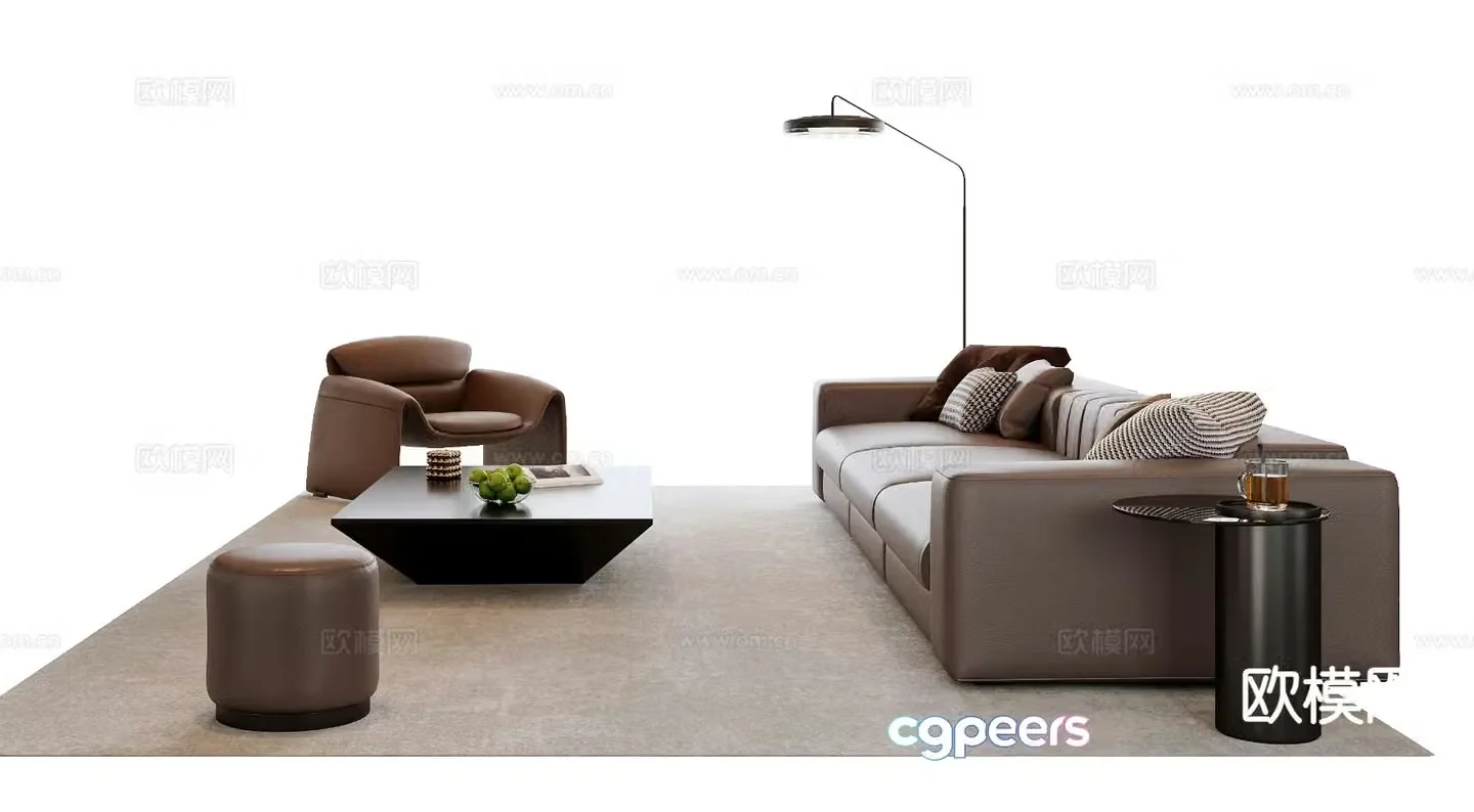 Italian sofa modular sofa 3d model