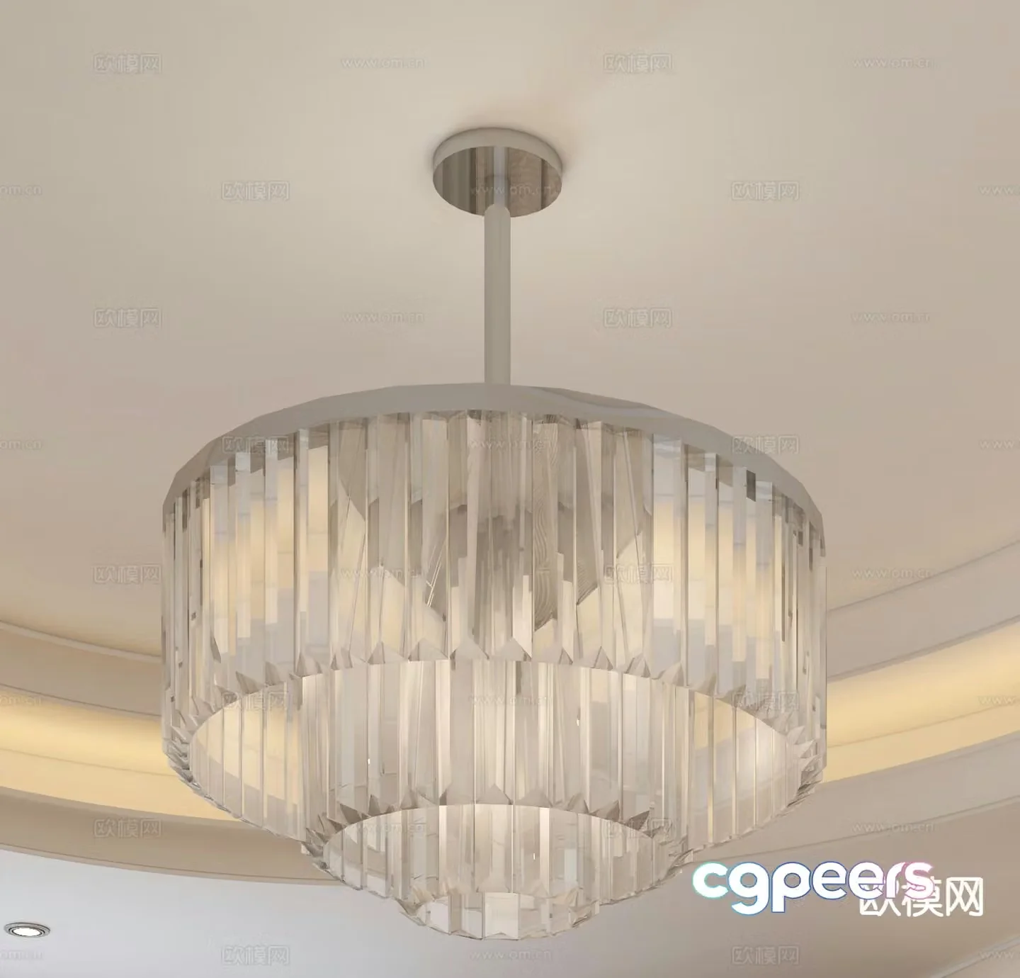 Modern crystal chandelier 3d model