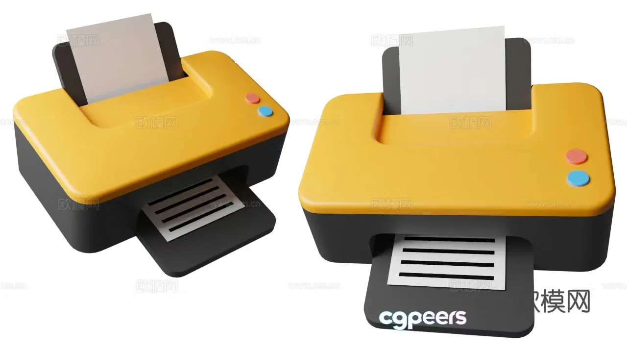 Q version printer cartoon printer Printer cartoon education 3d model