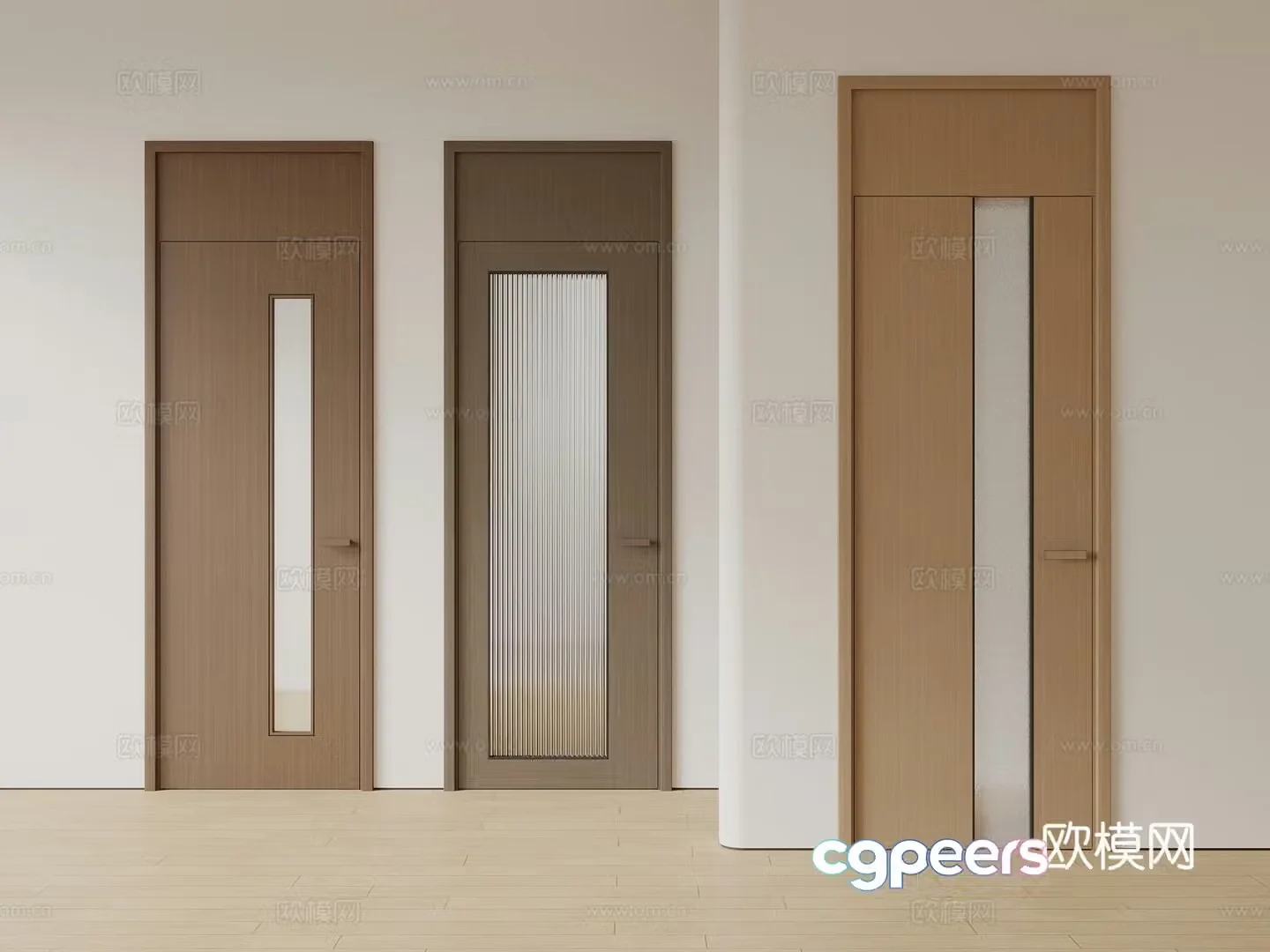New Chinese style single door room door bathroom door solid wood door 3d model