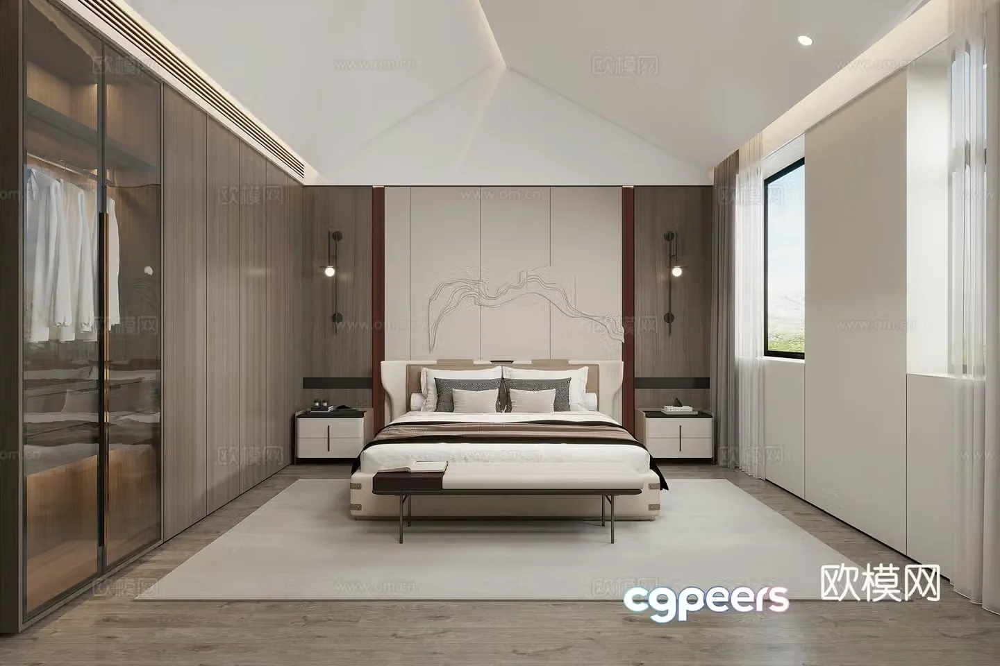 New Chinese bedroom 3D model