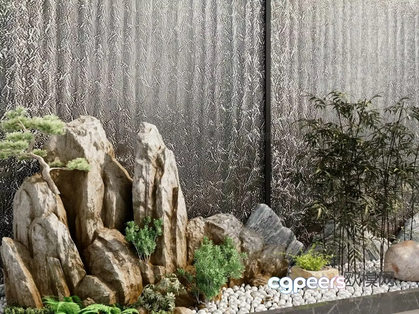 Modern waterscape Garden waterscape Rockery 3d model