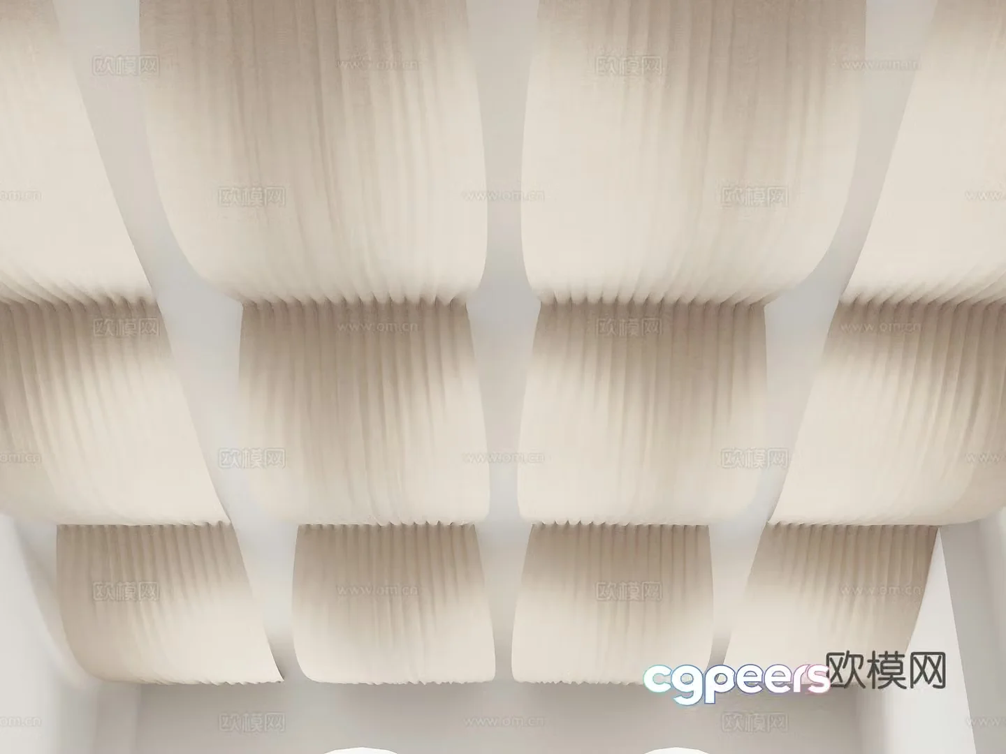 Curtain ceiling wedding curtain wedding ceiling auditorium ceiling 3D model