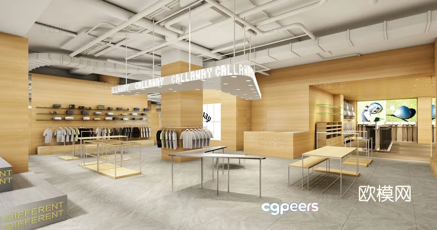 Modern clothing store men’s clothing store 3d model