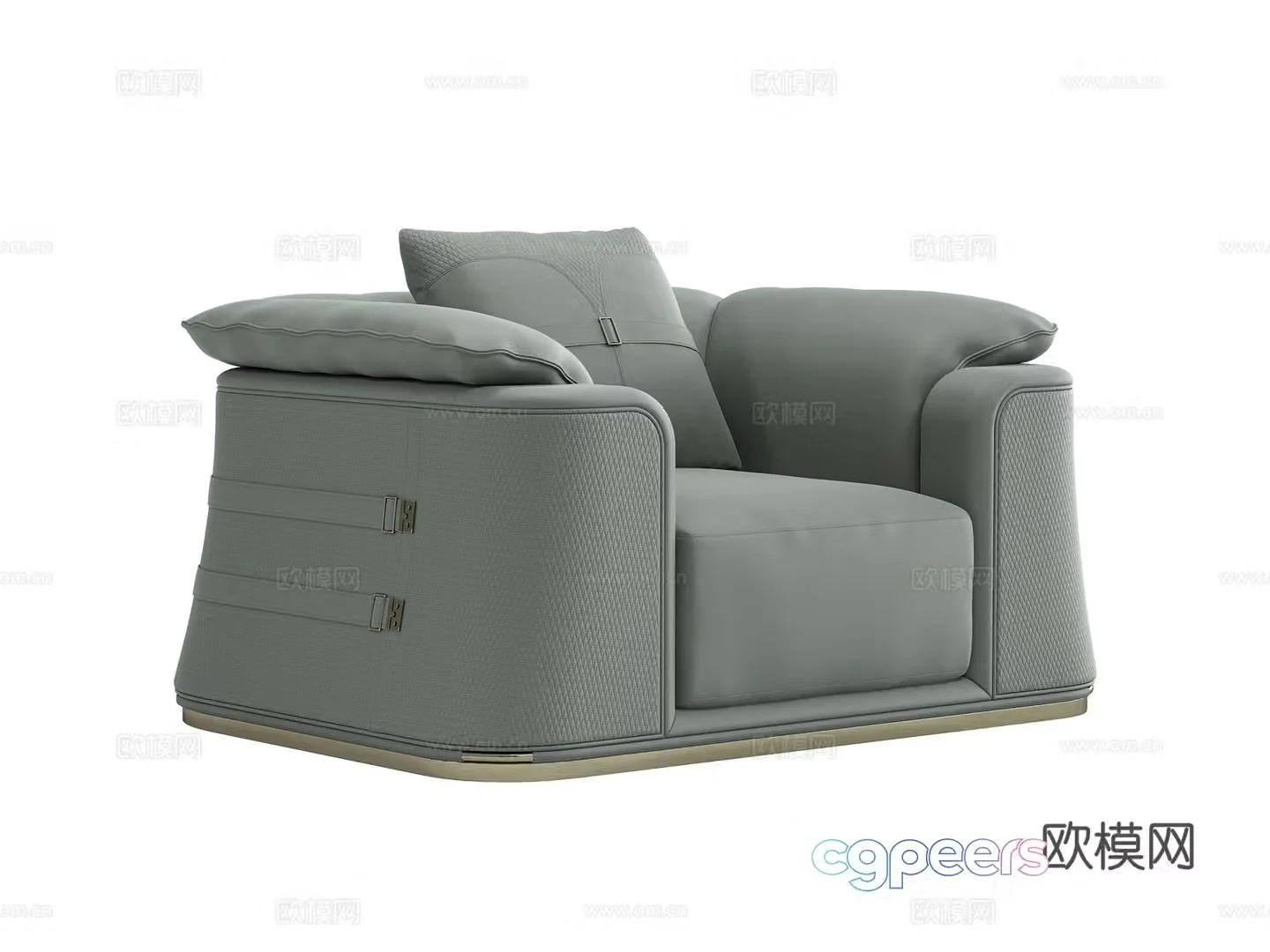 Light luxury single sofa 3D model
