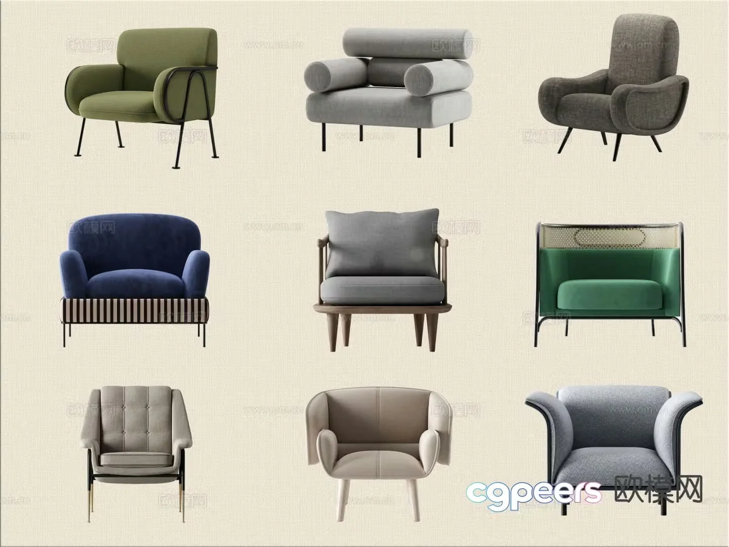 Modern single sofa 3d model