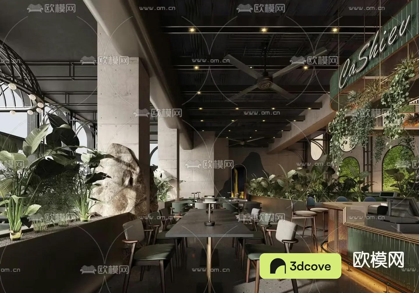 Modern music restaurant clear bar
