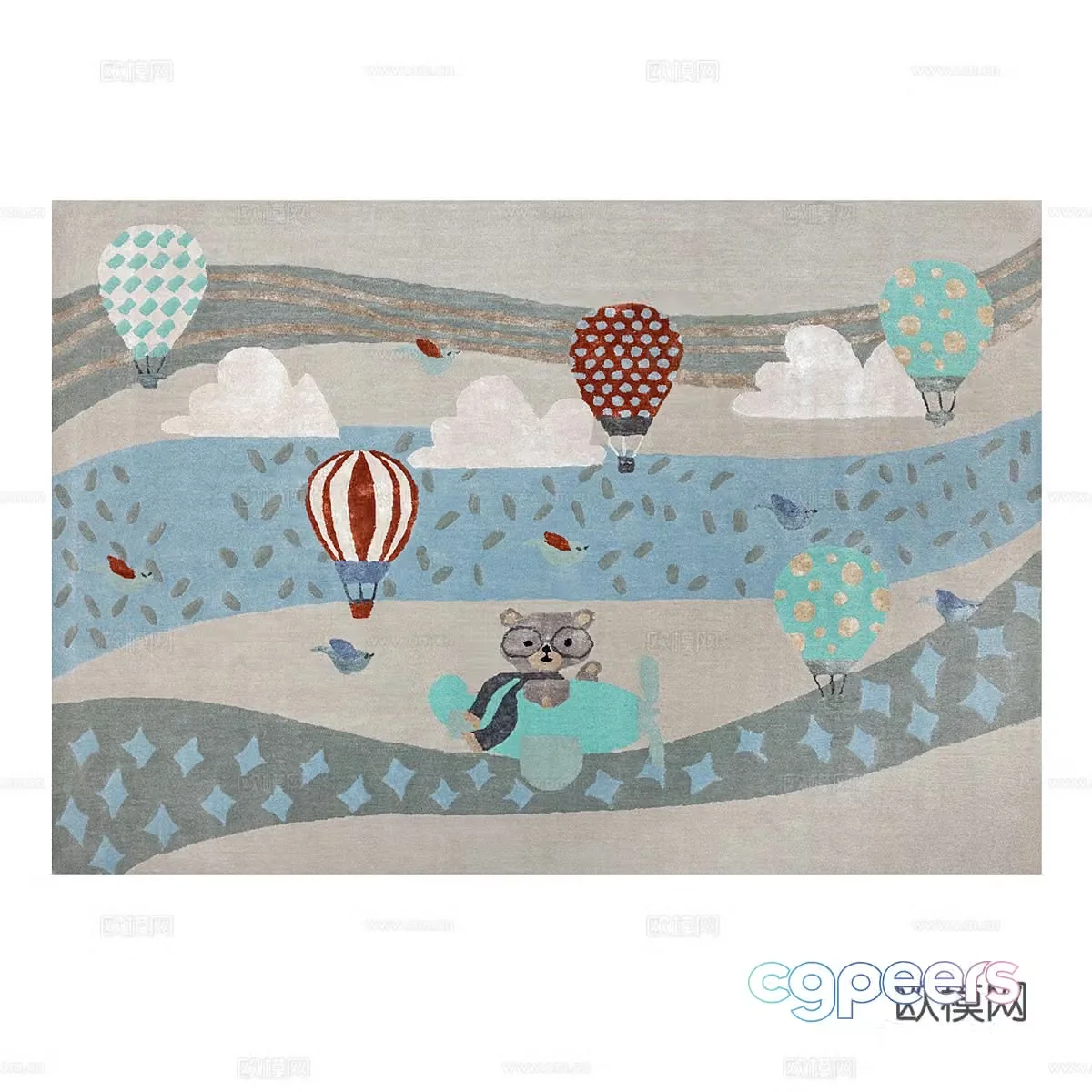 Children’s carpet cartoon carpet 3d model