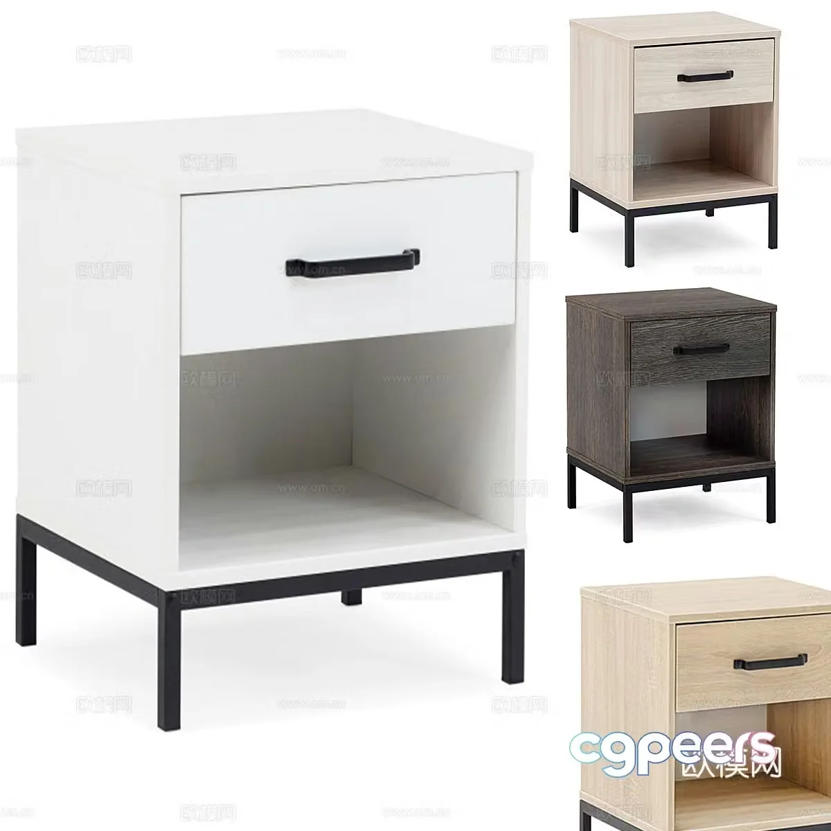 Nordic simple bedside table bedside table simple bedside table living room bedside table 3D model