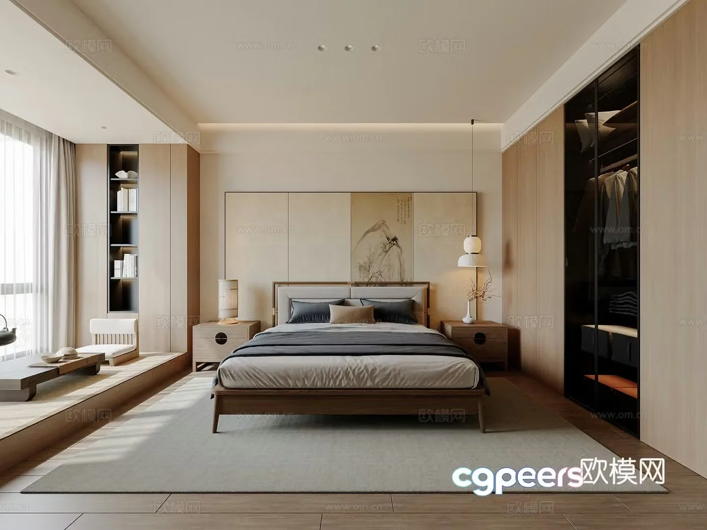 New Chinese style bedroom master bedroom 3d model