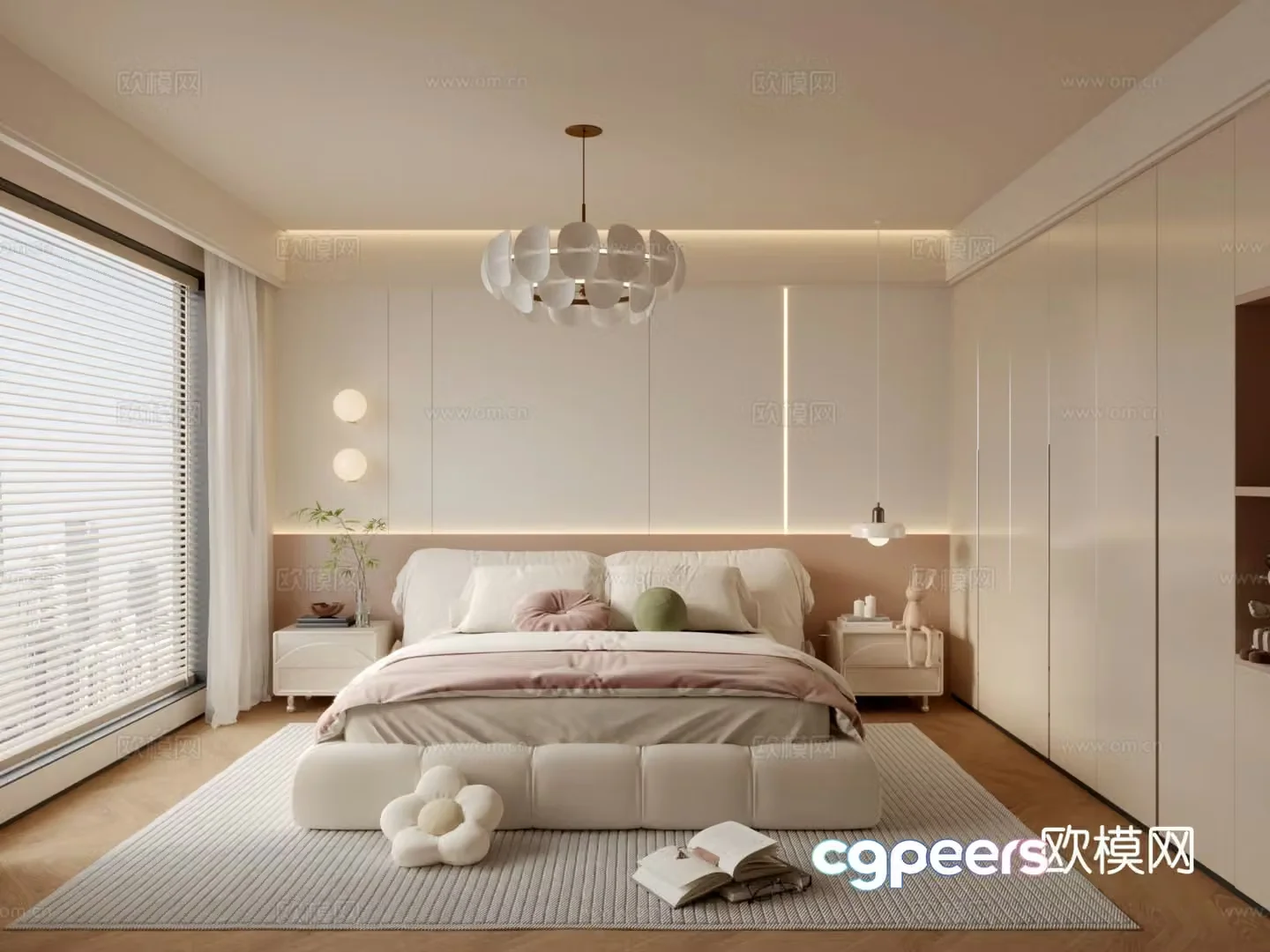 Cream style bedroom master bedroom 3d model