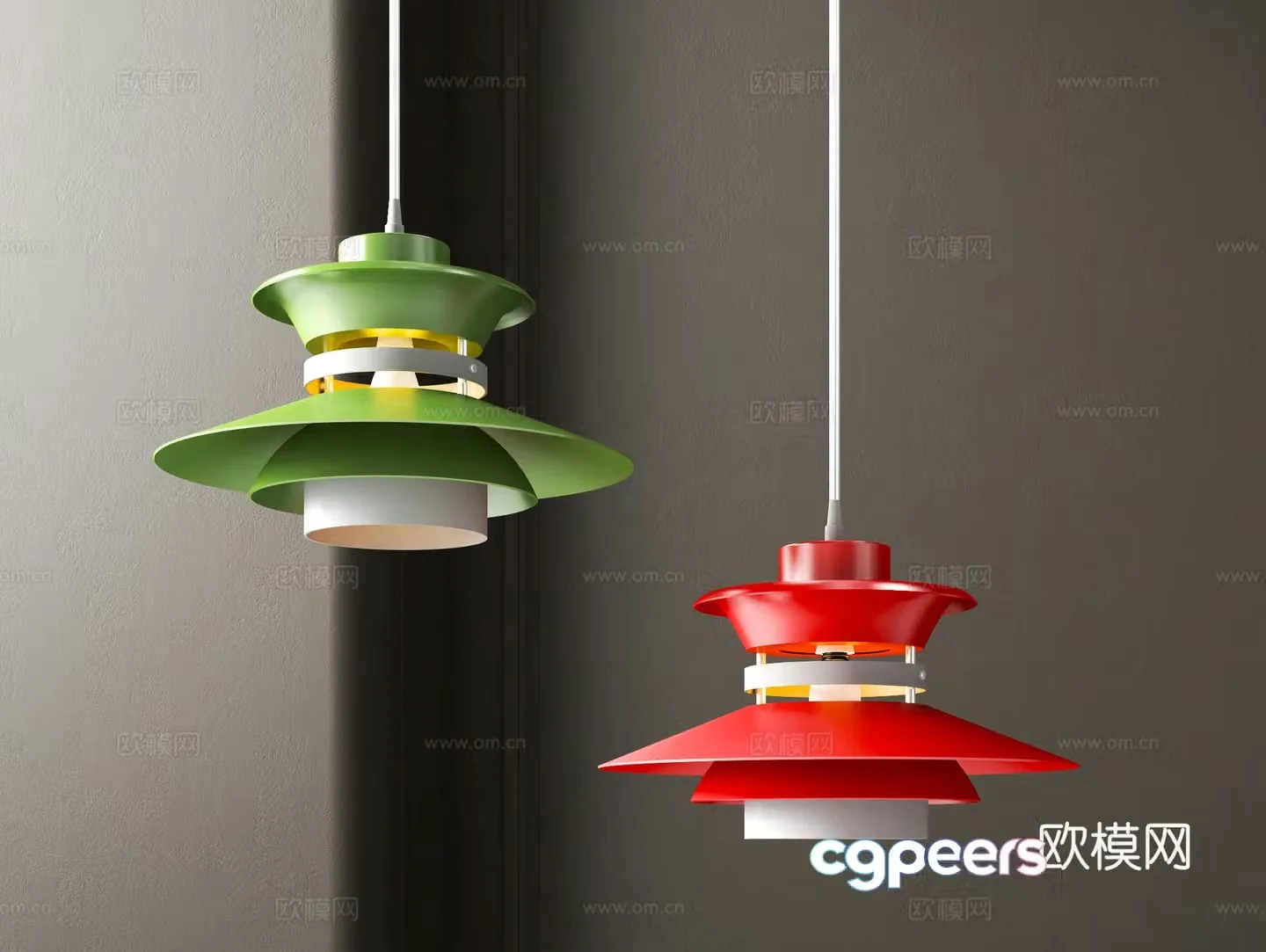 Modern colorful chandeliers 3d model