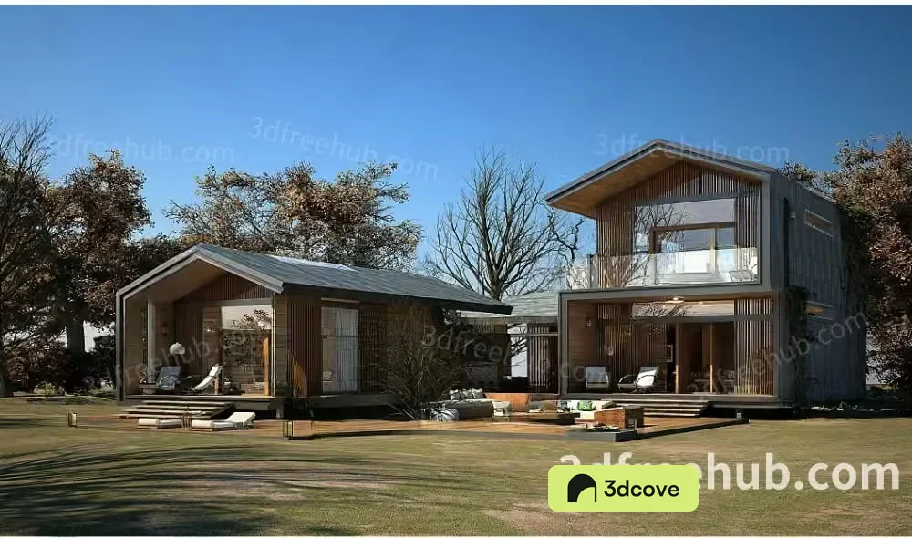 Modern 3D Model Of A House