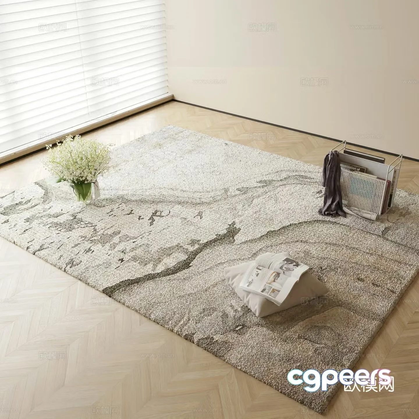 Simple carpet square carpet 3d model