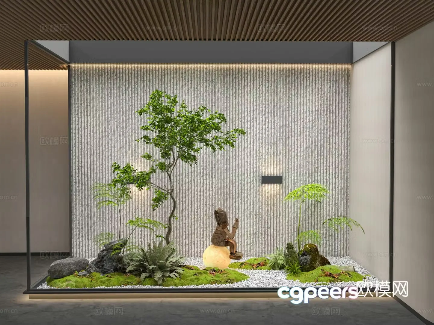Modern interior landscape interior landscaping 3d model