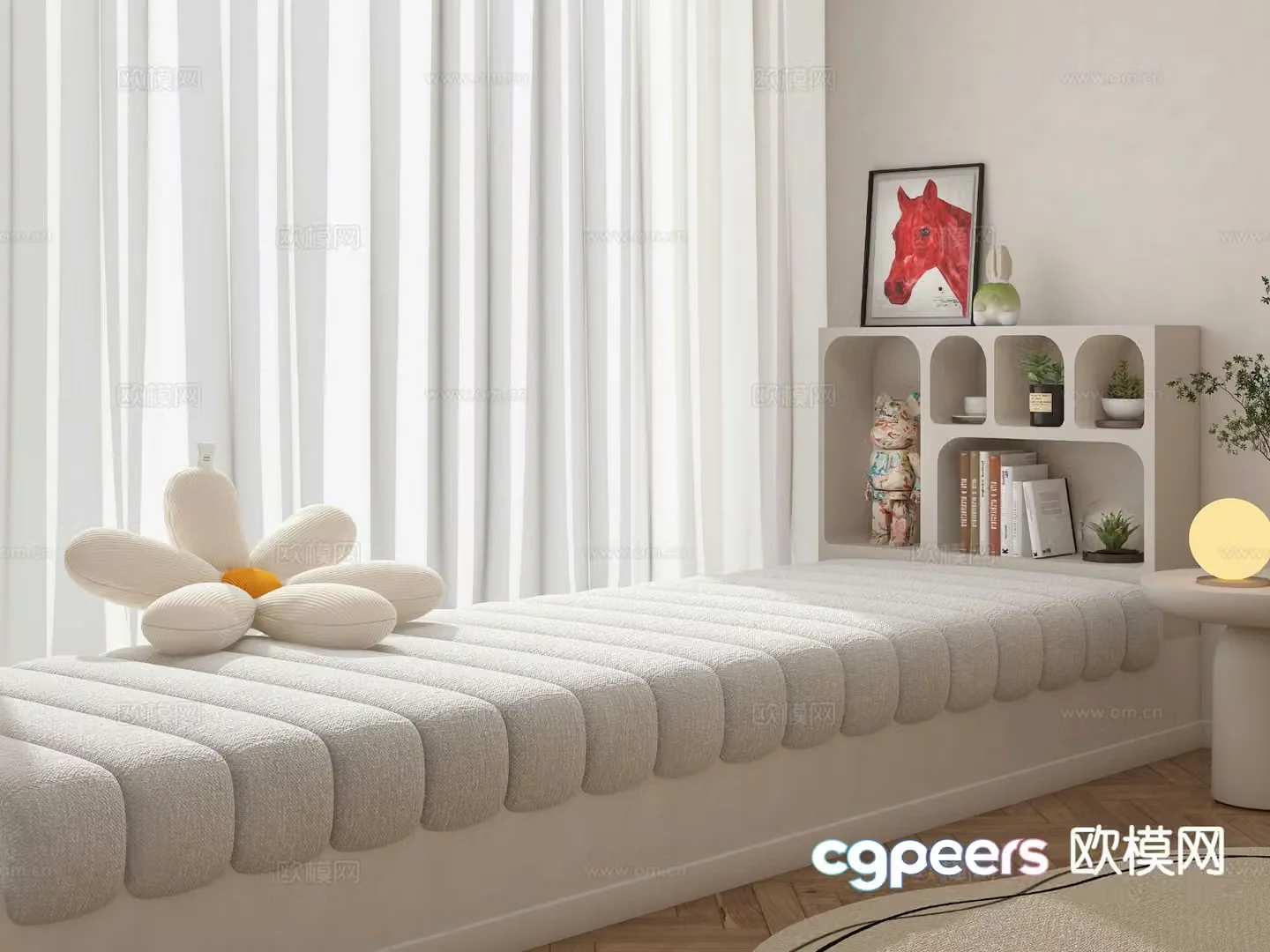 Modern bay window mat mat 3d model