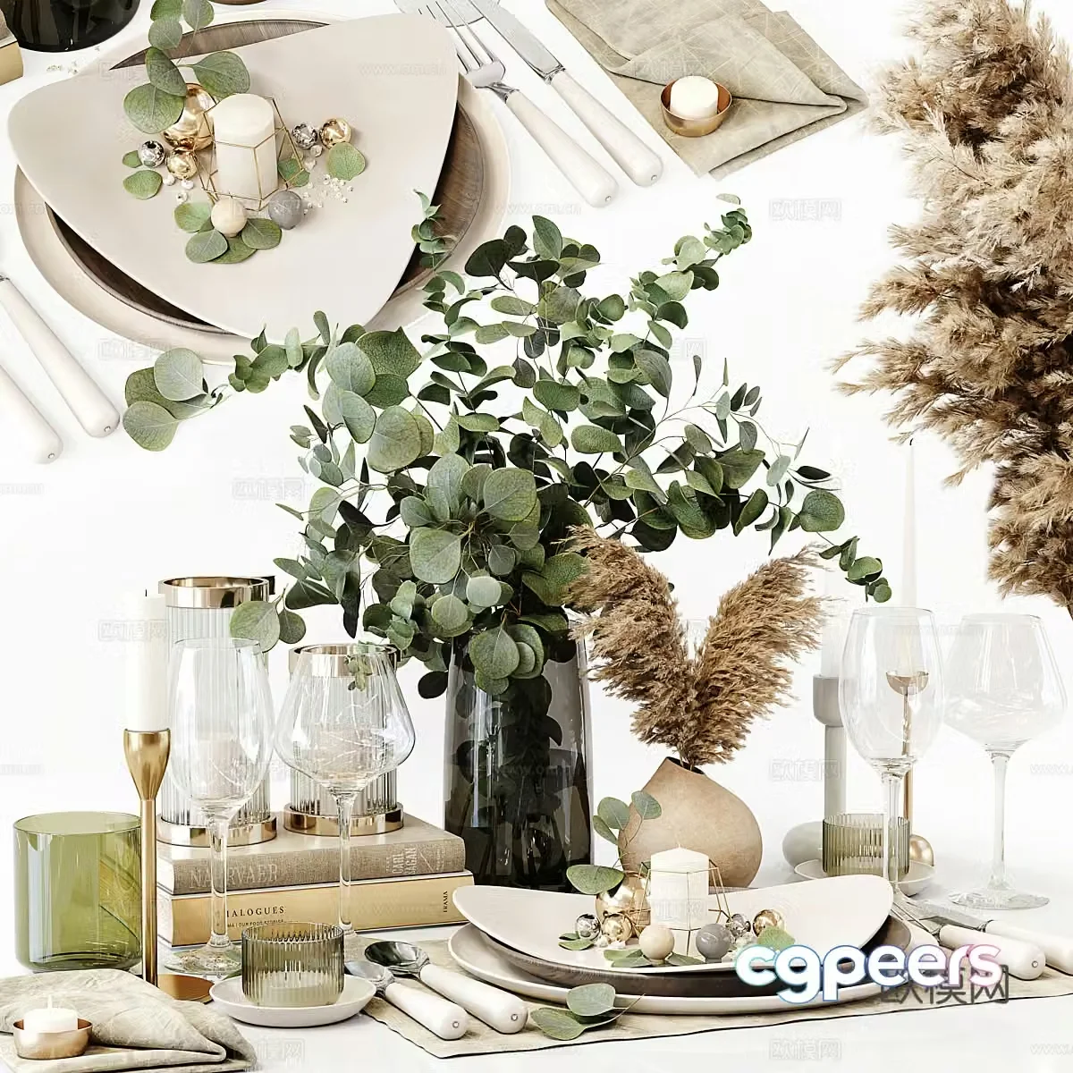 Tableware decoration combination 3D model