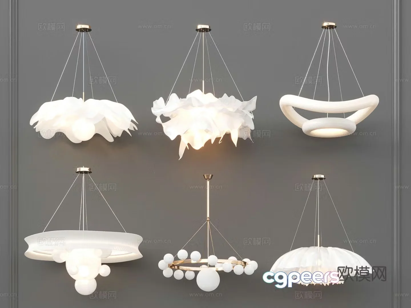 Modern Cream Chandelier Decorative Chandelier Modern Chandelier French Cream Chandelier Alien Art 3D Model
