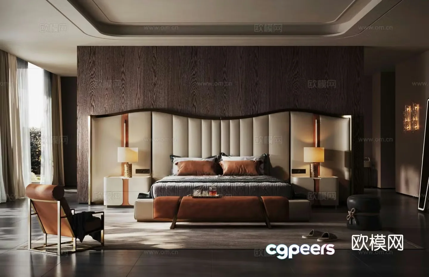 Italian style bedroom master bedroom 3d model