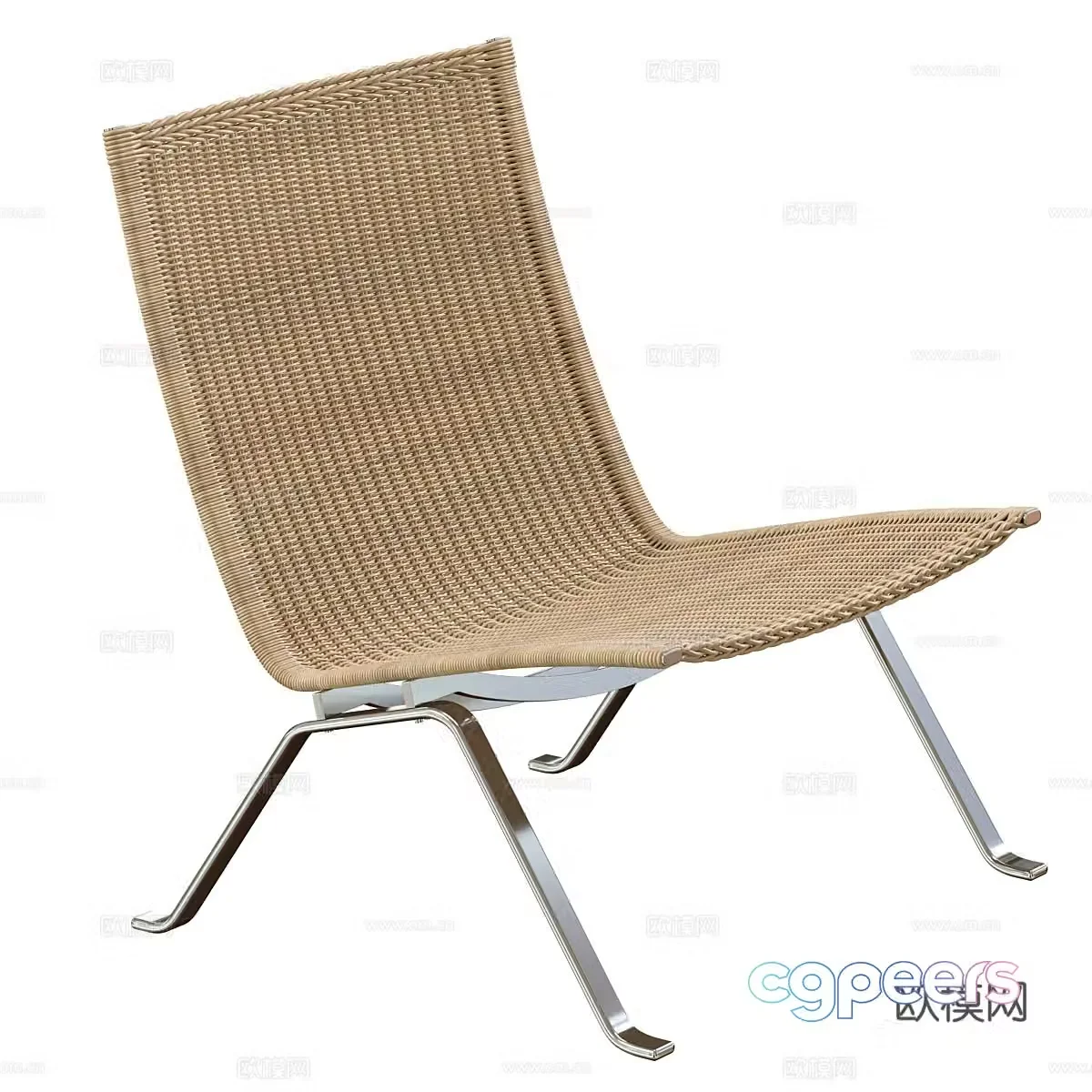 Modern Fritz Hansen Wicker Wicker Chair 3D Model
