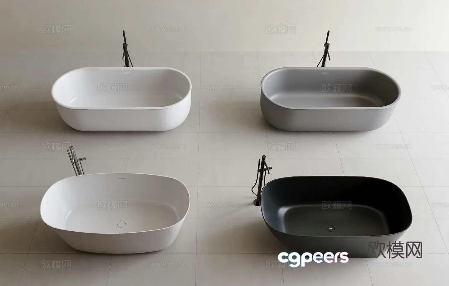 Bathtub Integrated Bathtub Bathtub faucet Jacuzzi Hotel Bathtub Modern Bathtub 3D Model