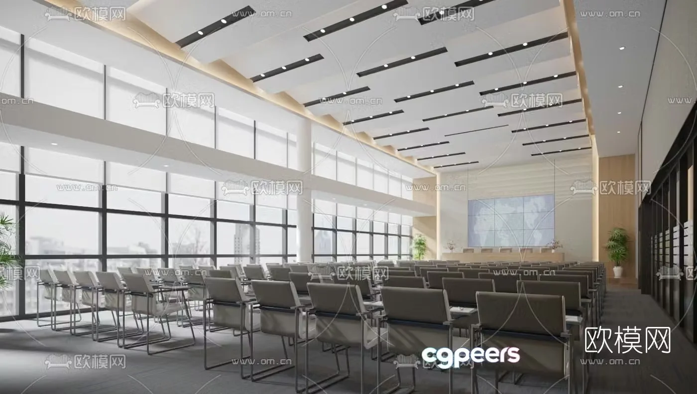 Modern hotel conference room training room 3d model