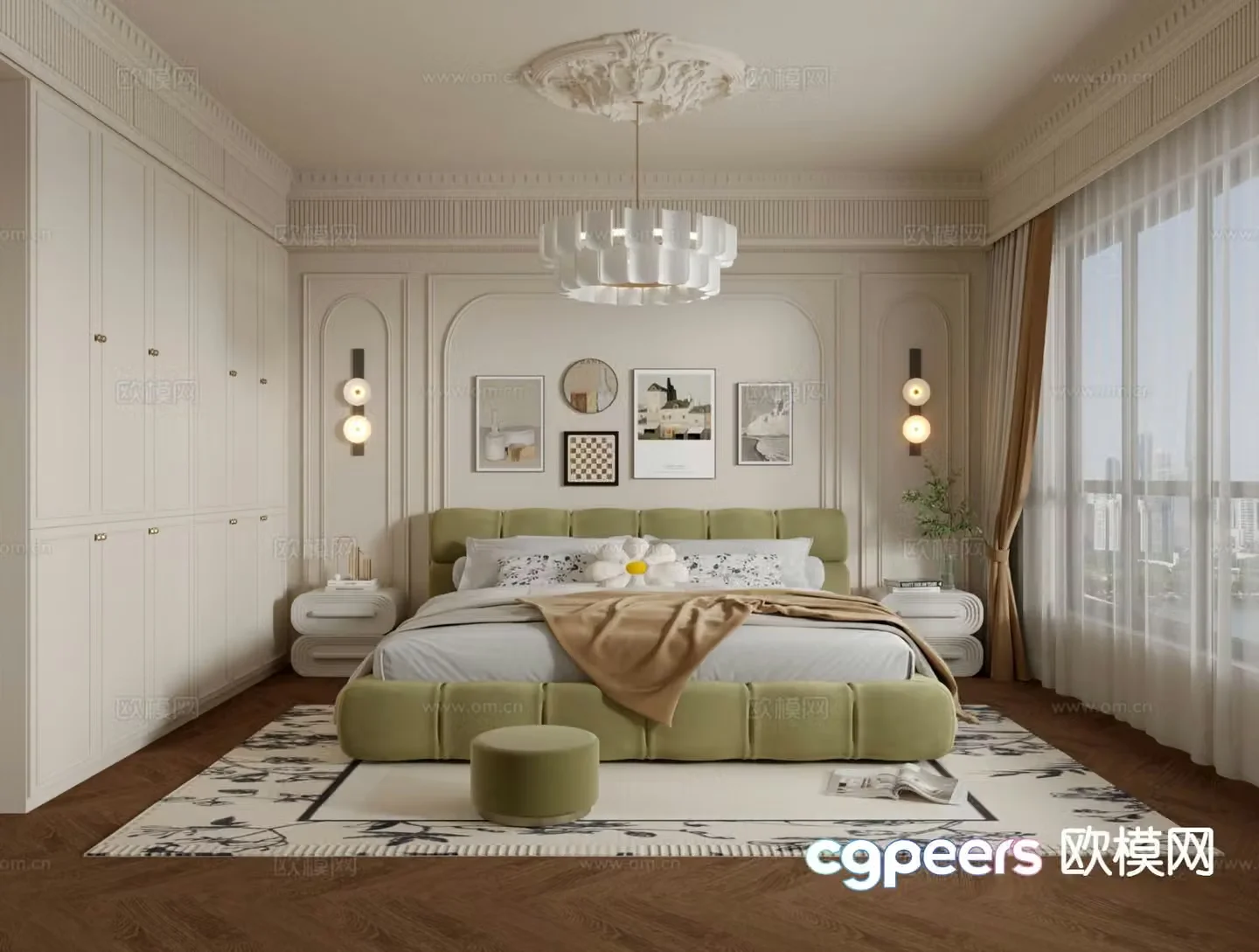 French bedroom master bedroom 3d model