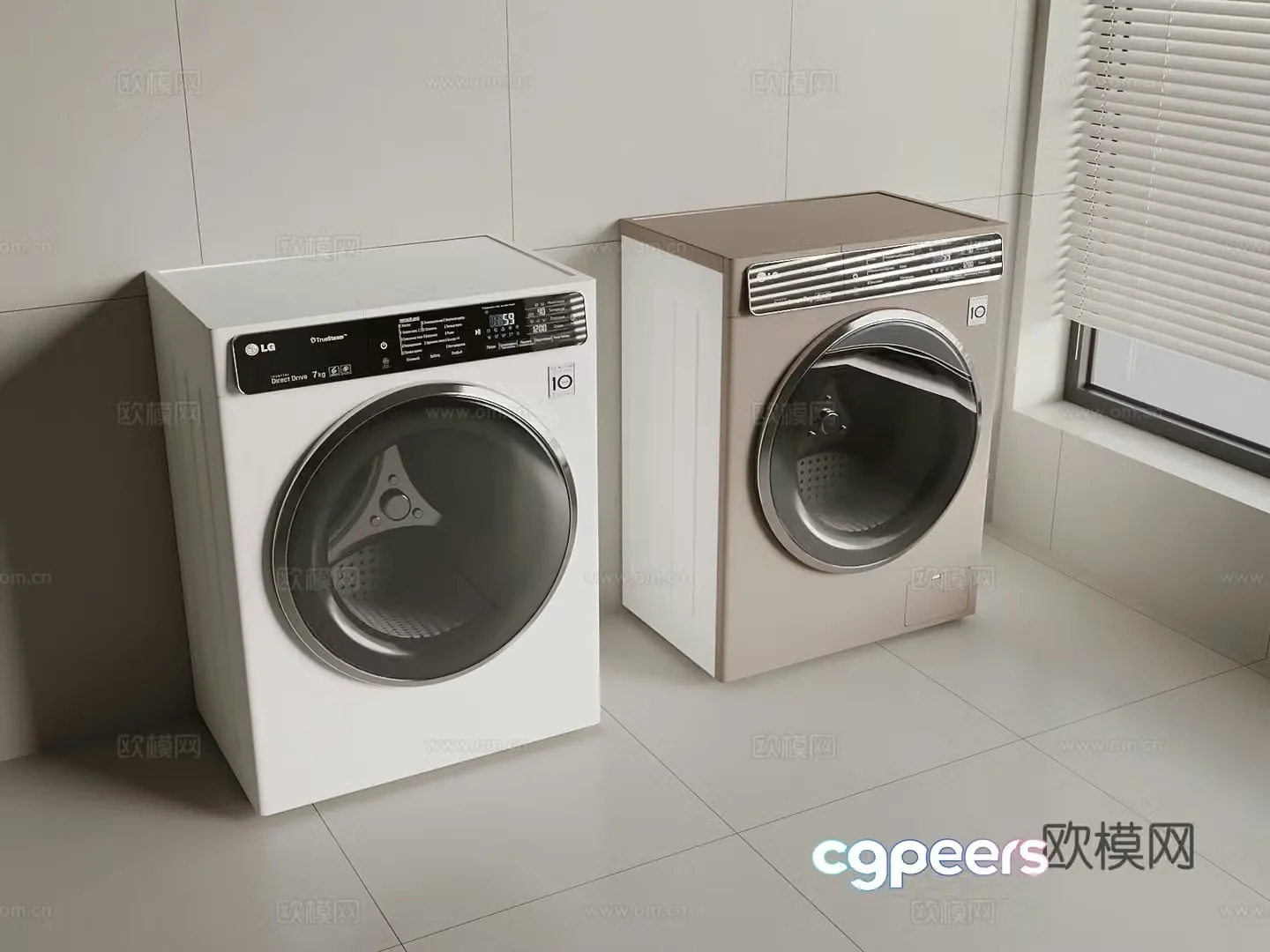 Modern washing machine drum washing machine 3d model