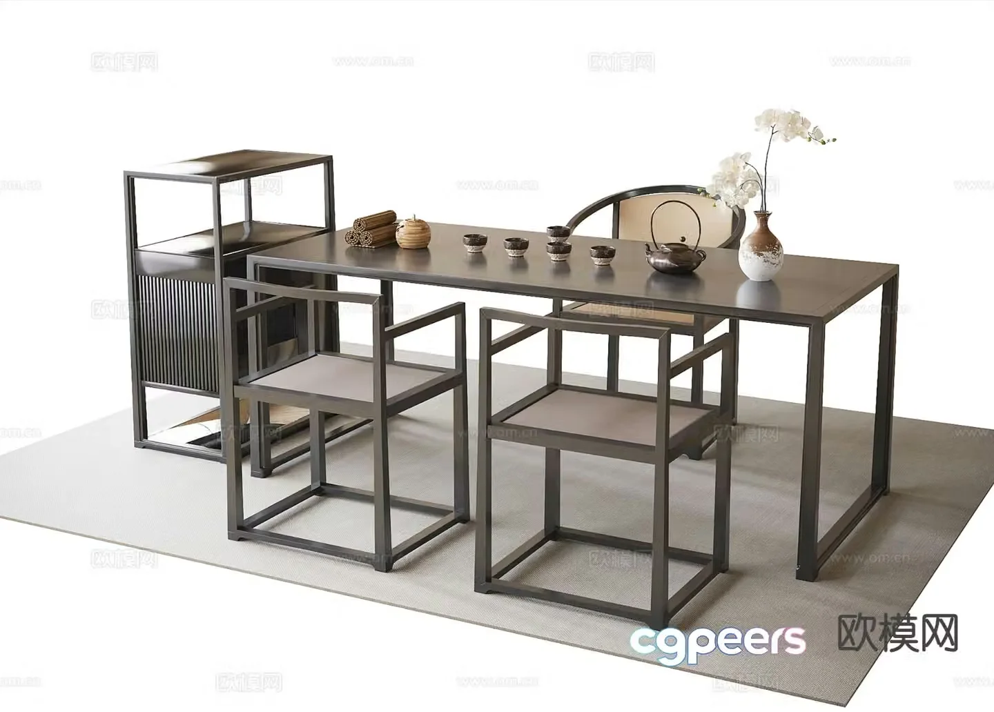 New Chinese style tea table tea table 3d model