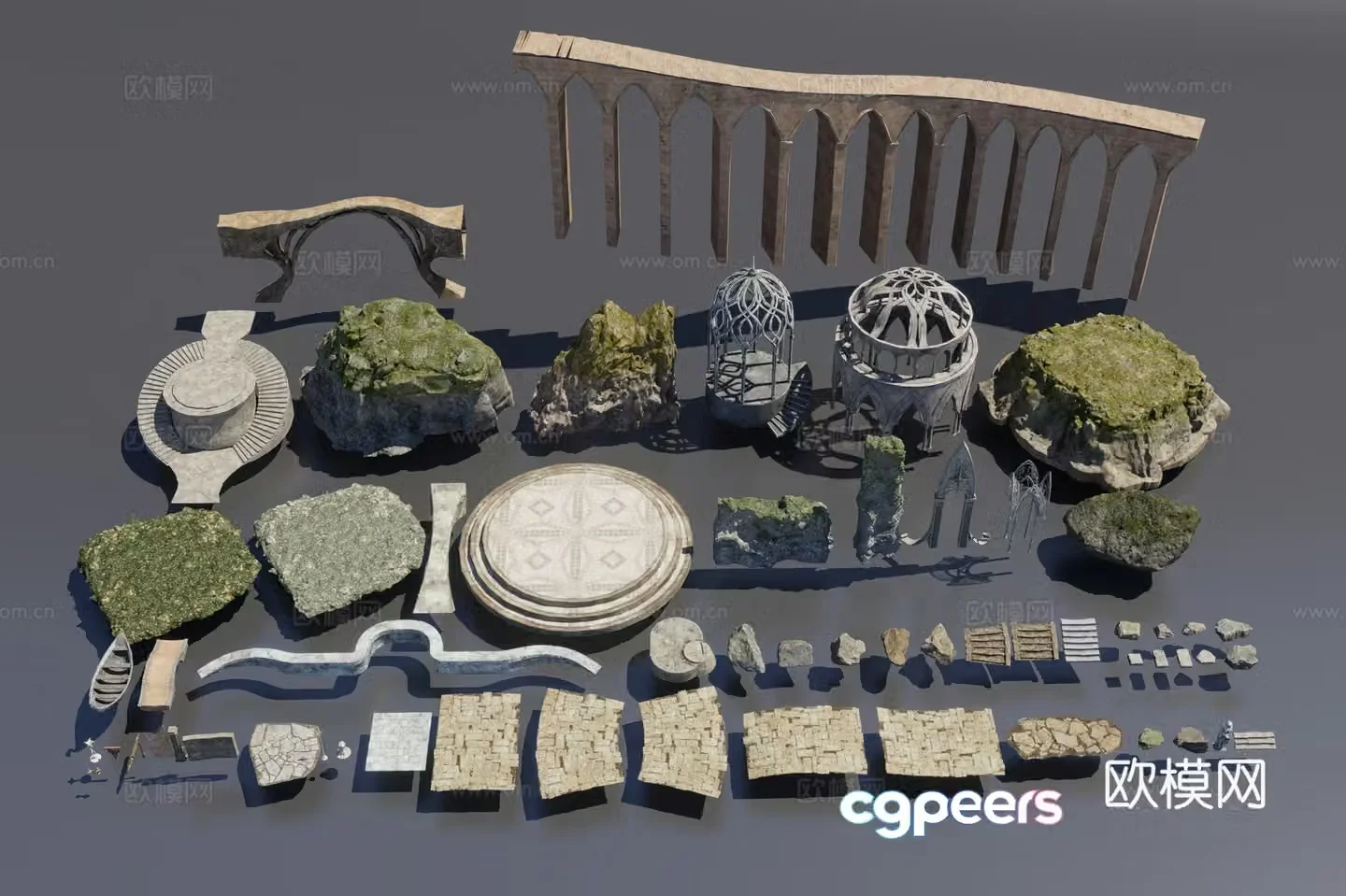 European outdoor landscape component 3D model