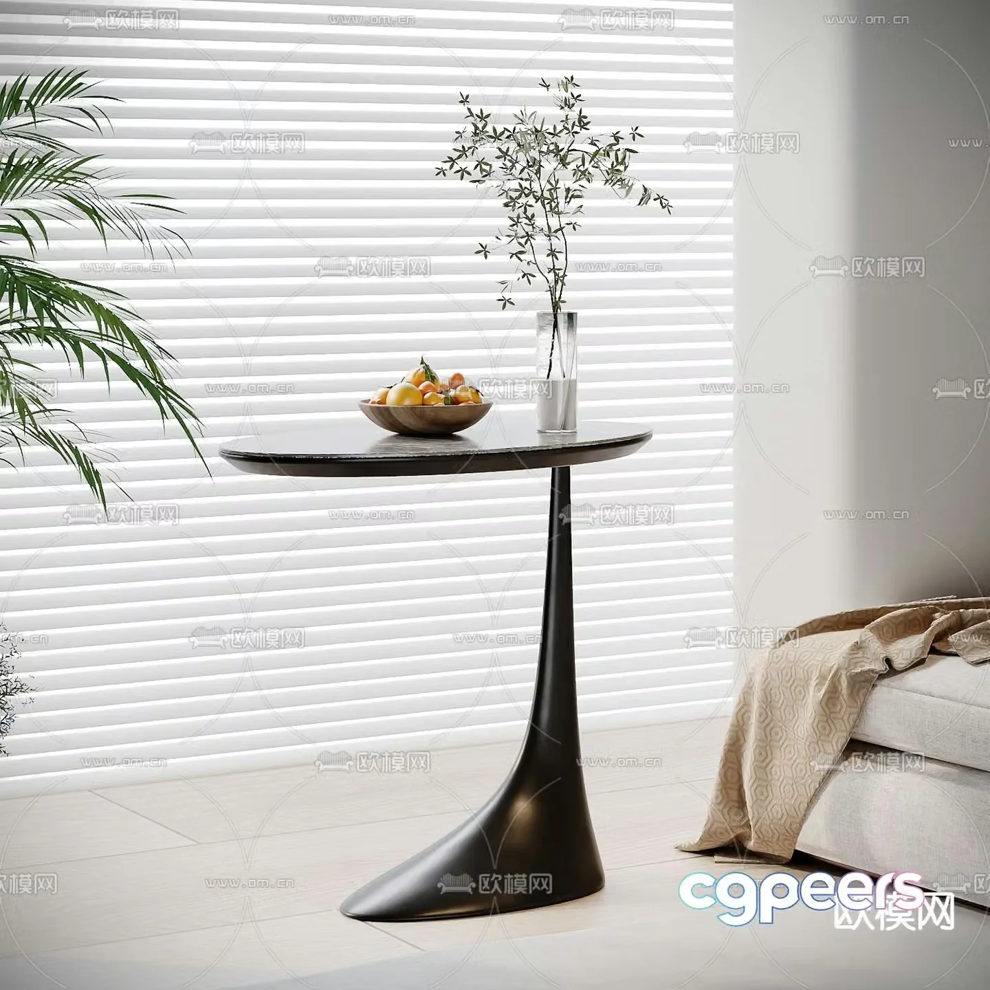 side corner round table 3D model