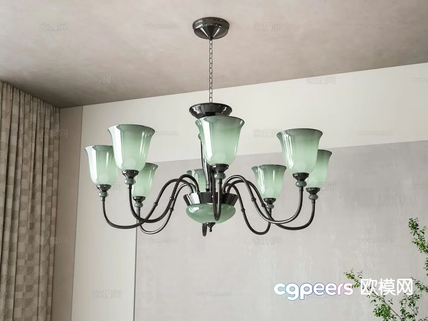 American chandelier hall chandelier 3d model
