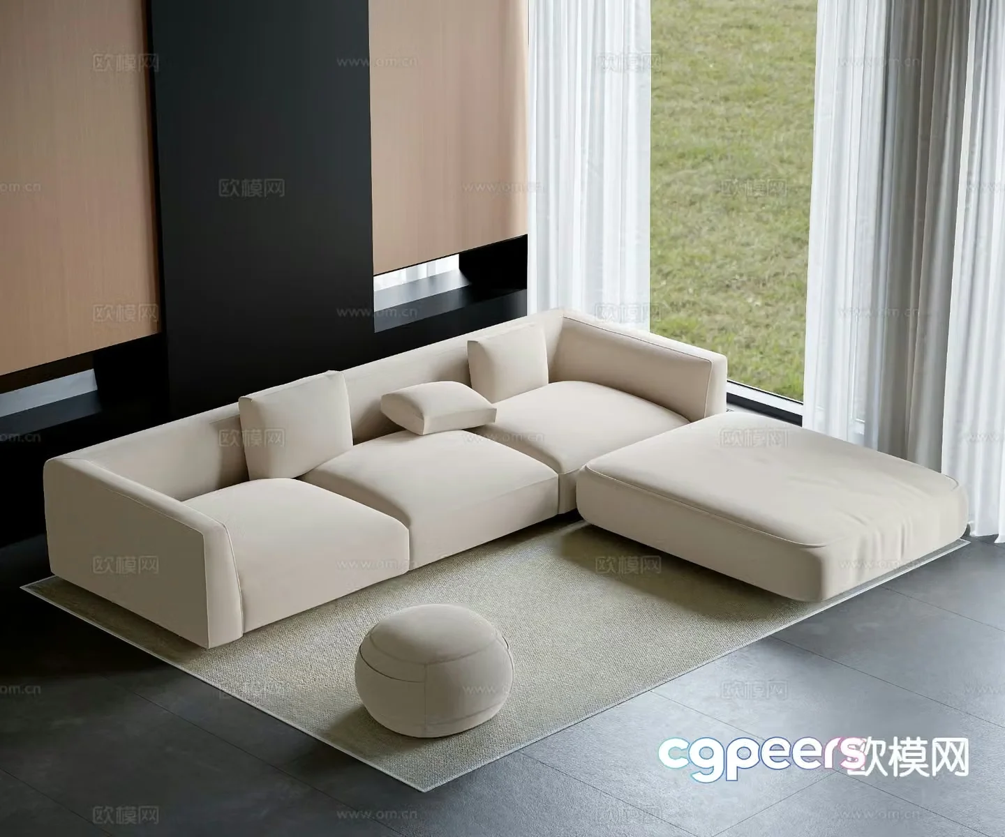 Italian multi-person sofa 3D model