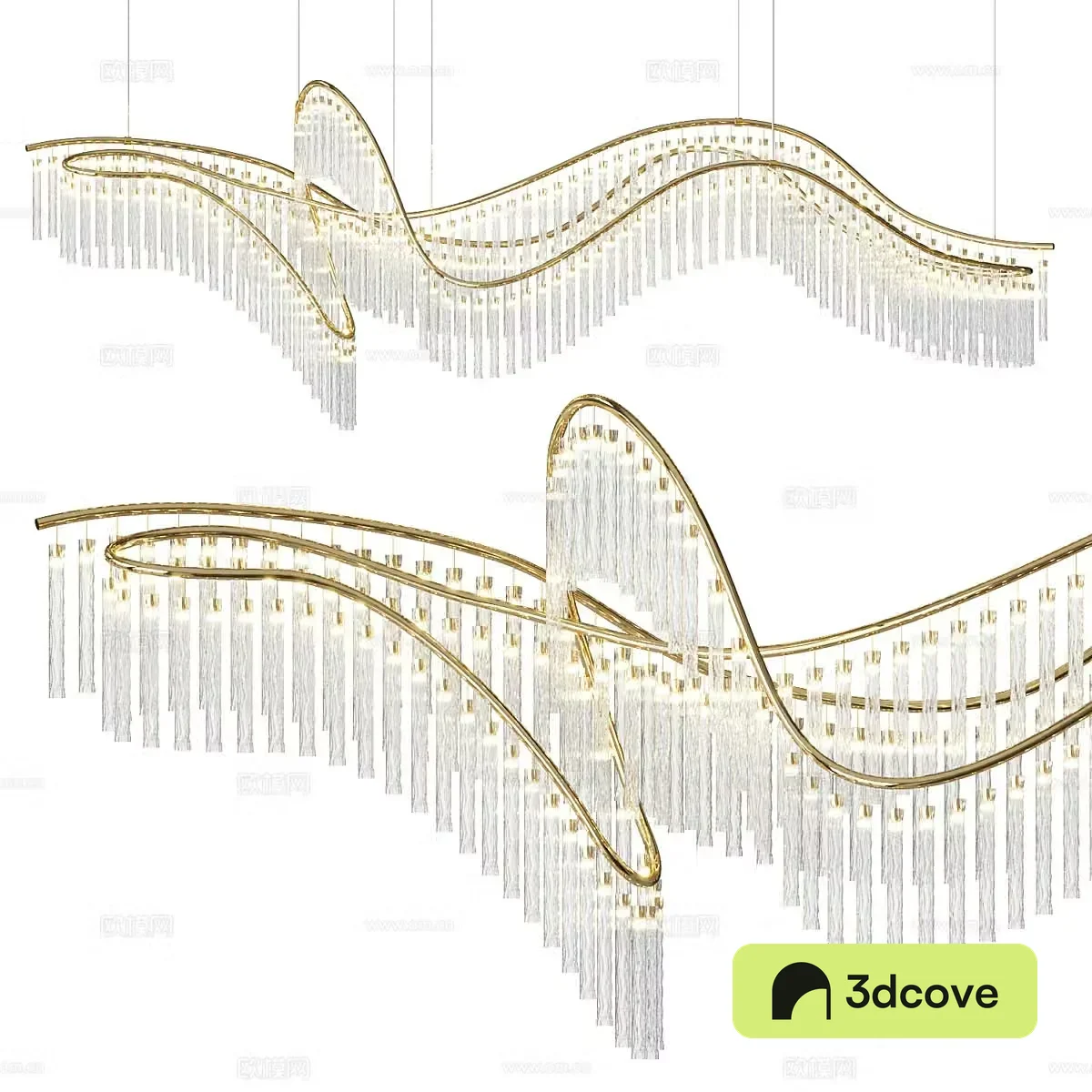 New Chinese Light Luxury Eden Custom Linear Chandelier