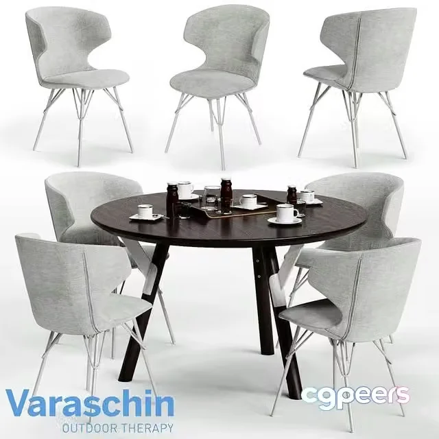 3ds Max Free – Varaschin KLOE Chair and LINK Table