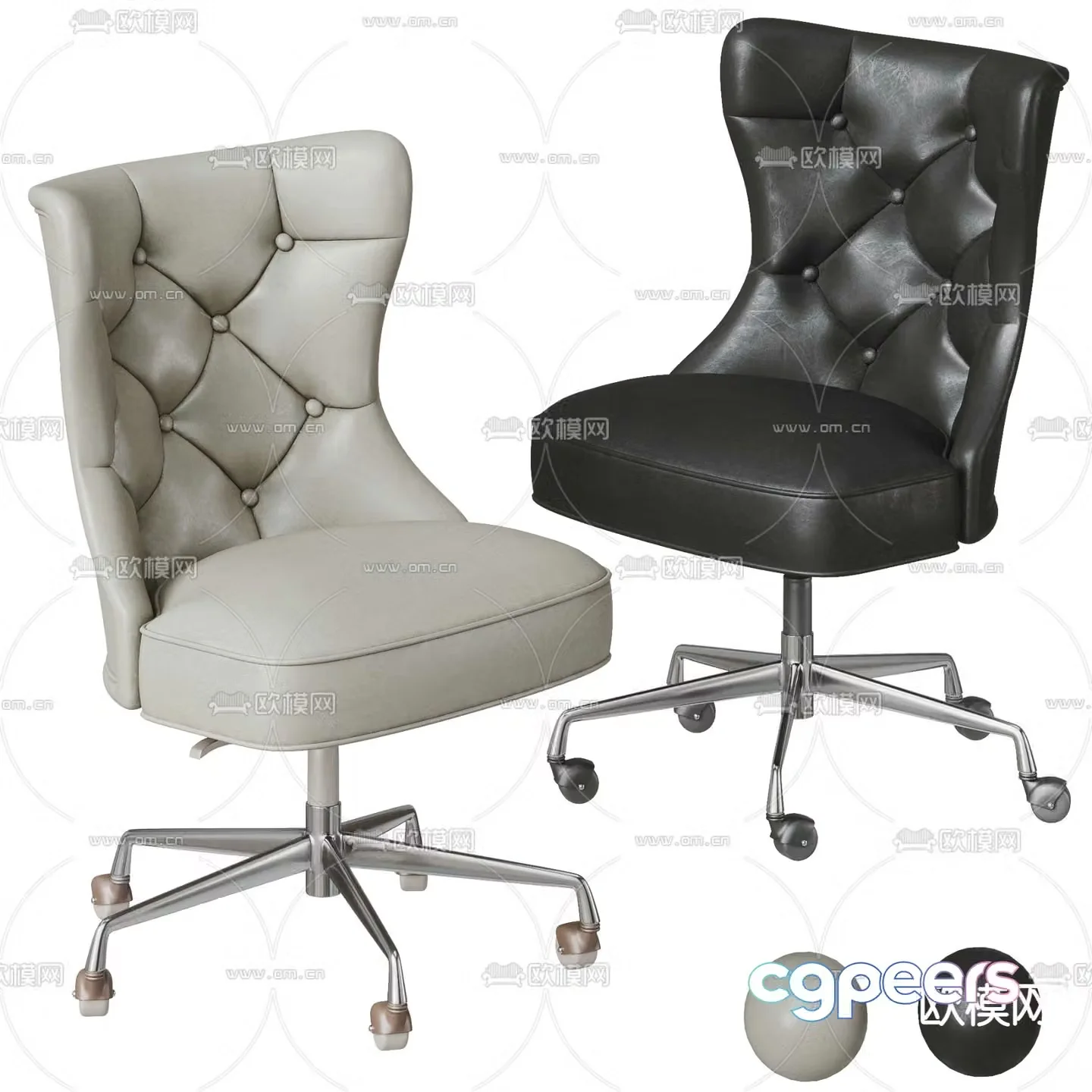 American staff chair office chair 3d model