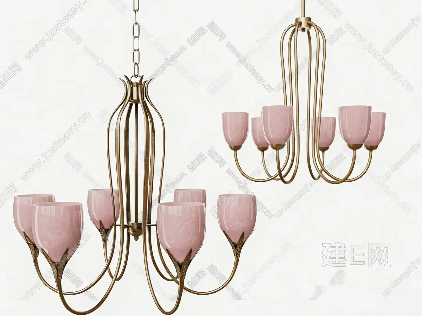 Gold Light Fixture 3D Model – 407 – VRAY Render