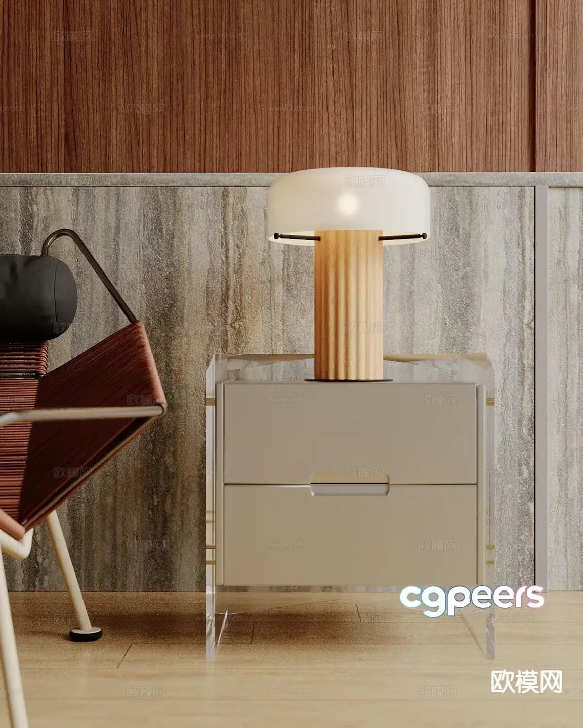 Modern bedside table 3d model