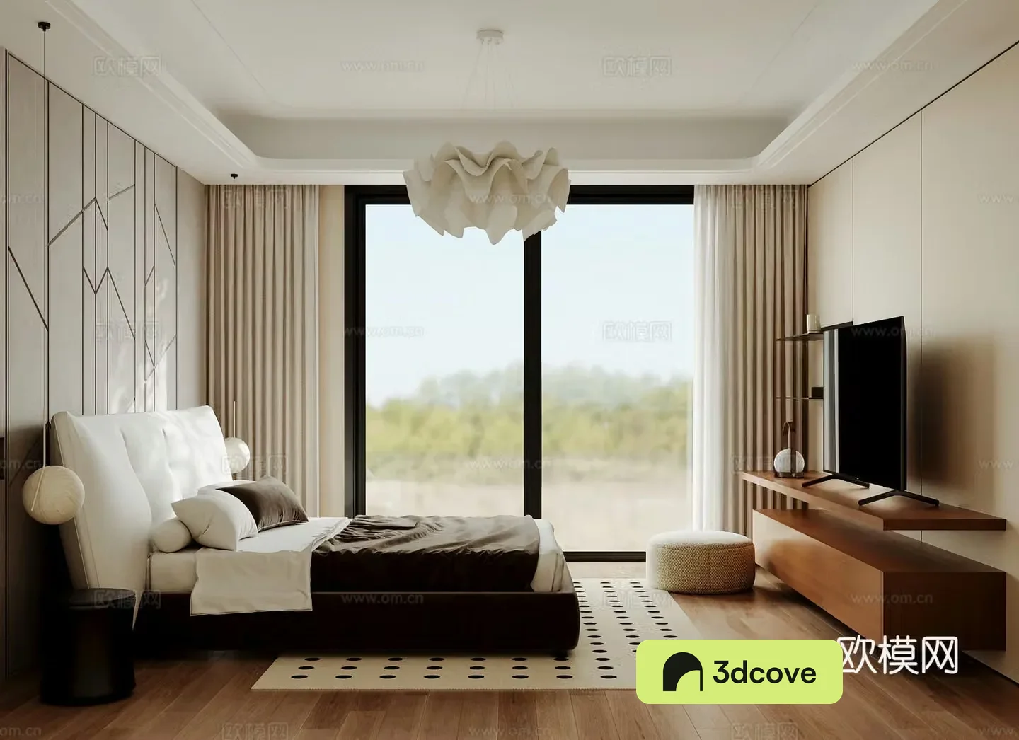 Middle style bedroom master bedroom 3D model