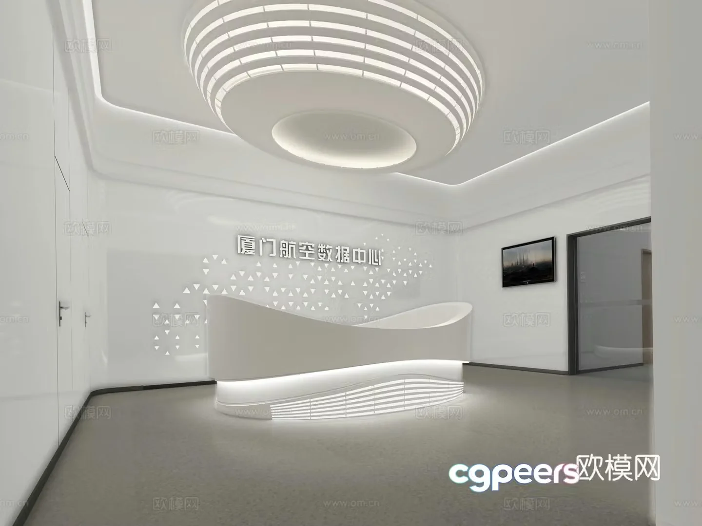 Company front desk reception 3d model