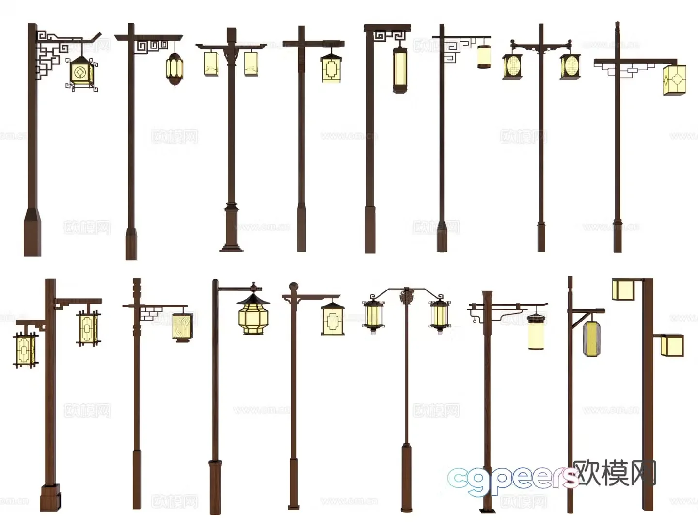 Chinese street lights hanging lamp antique street lights landscape lamps decorative lamps courtyard lamps high pole lamp 3D model
