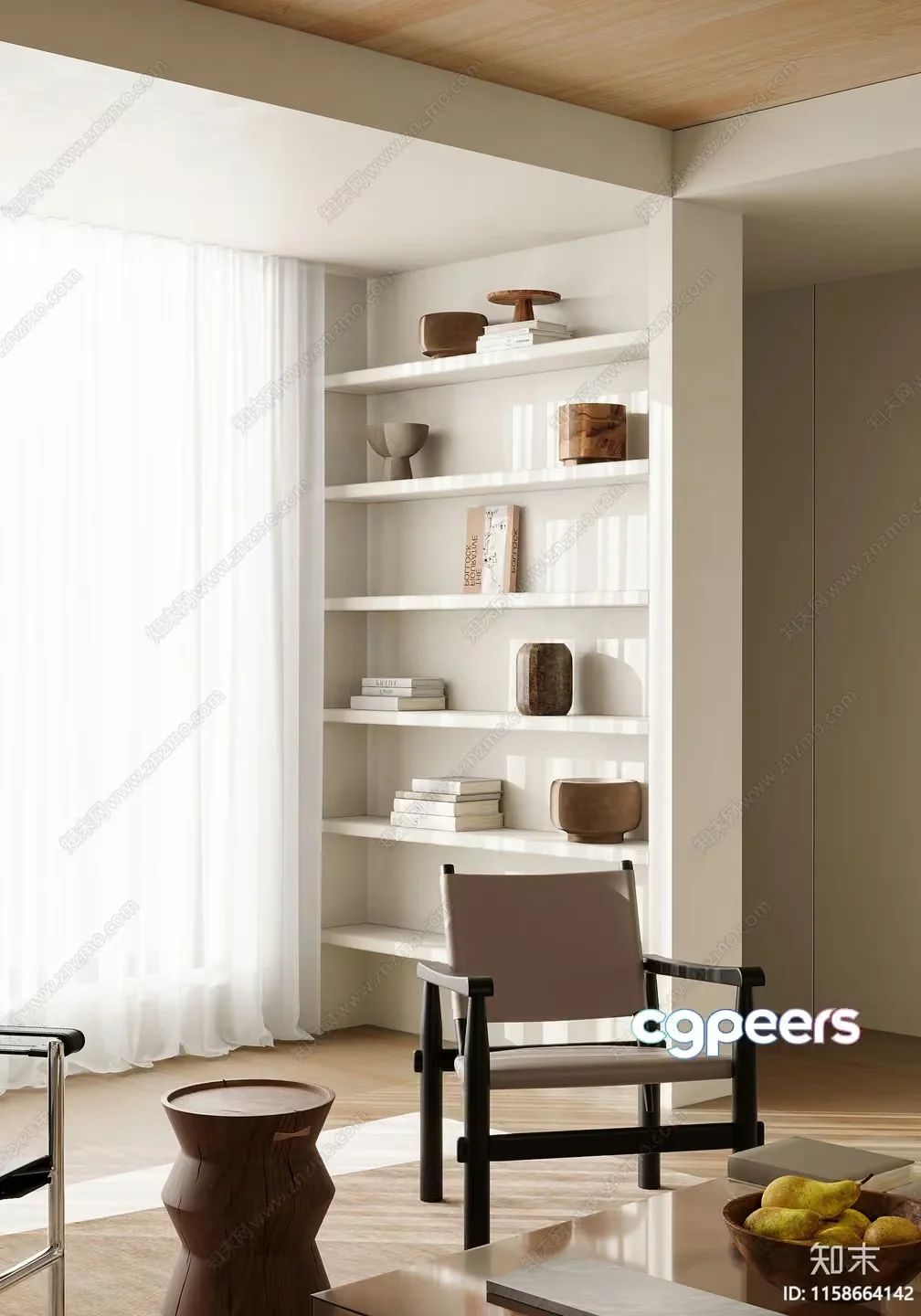 Modern Minimalist Shelf 3D Model – 1146 – CORONA Render