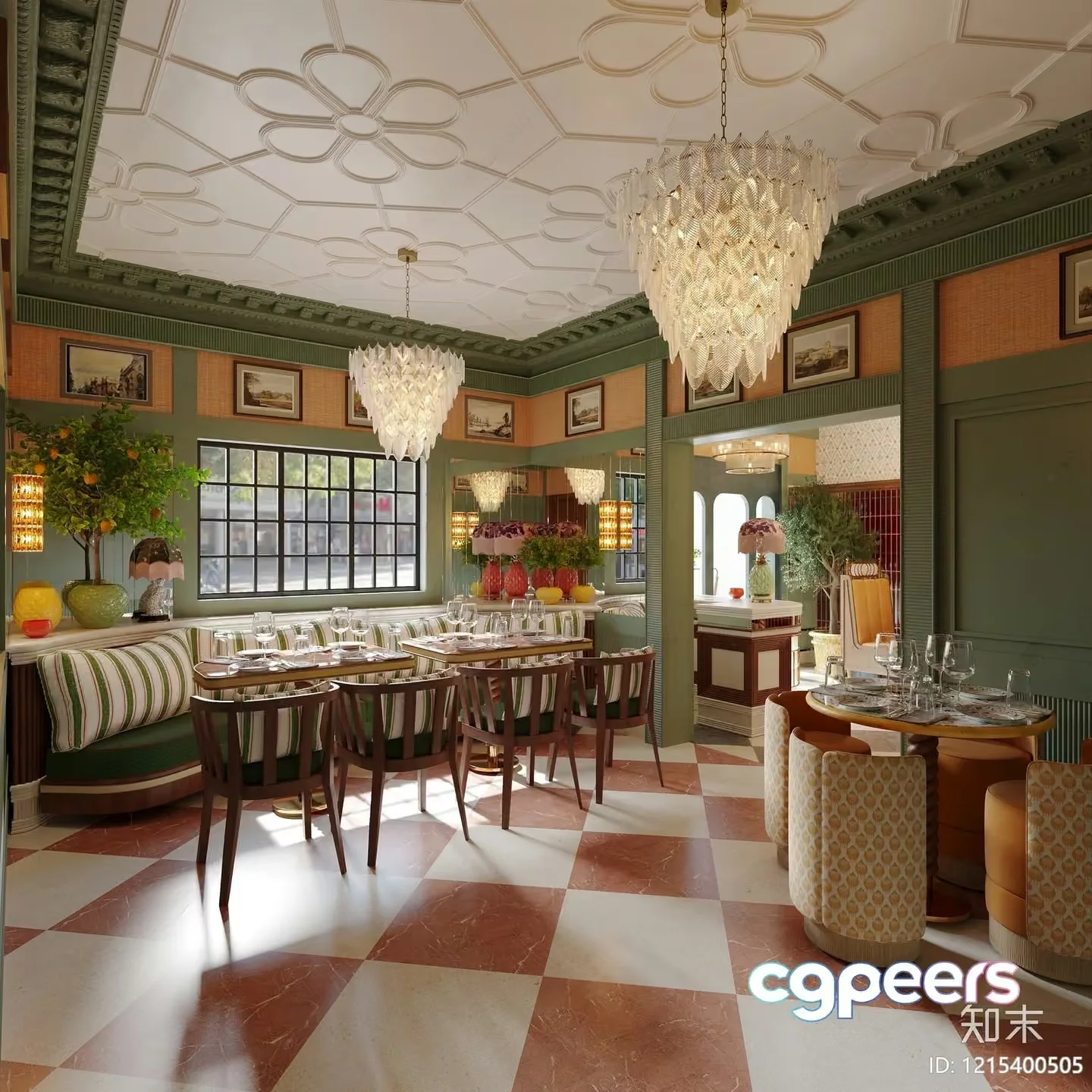 Elegant Dining Room 3D Model – 10637 – VRAY Render