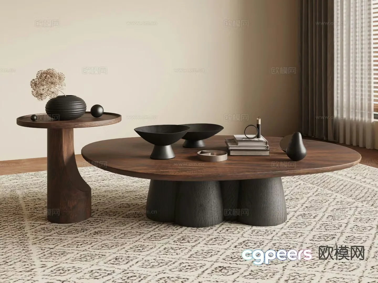 Medieval style mother-in-law coffee table 3D model