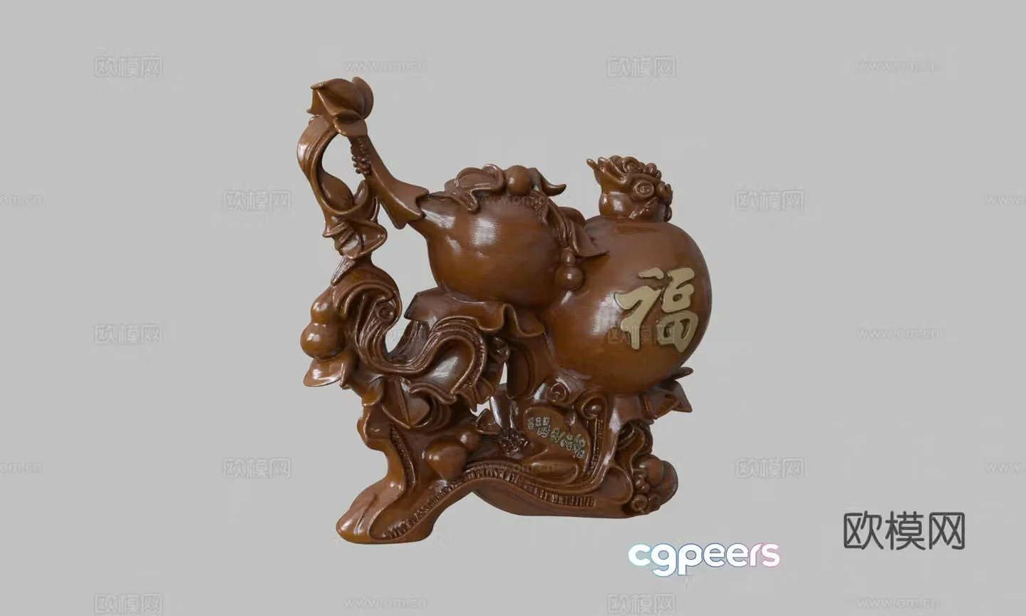 New Chinese style gourd decoration living room accessories 3D model