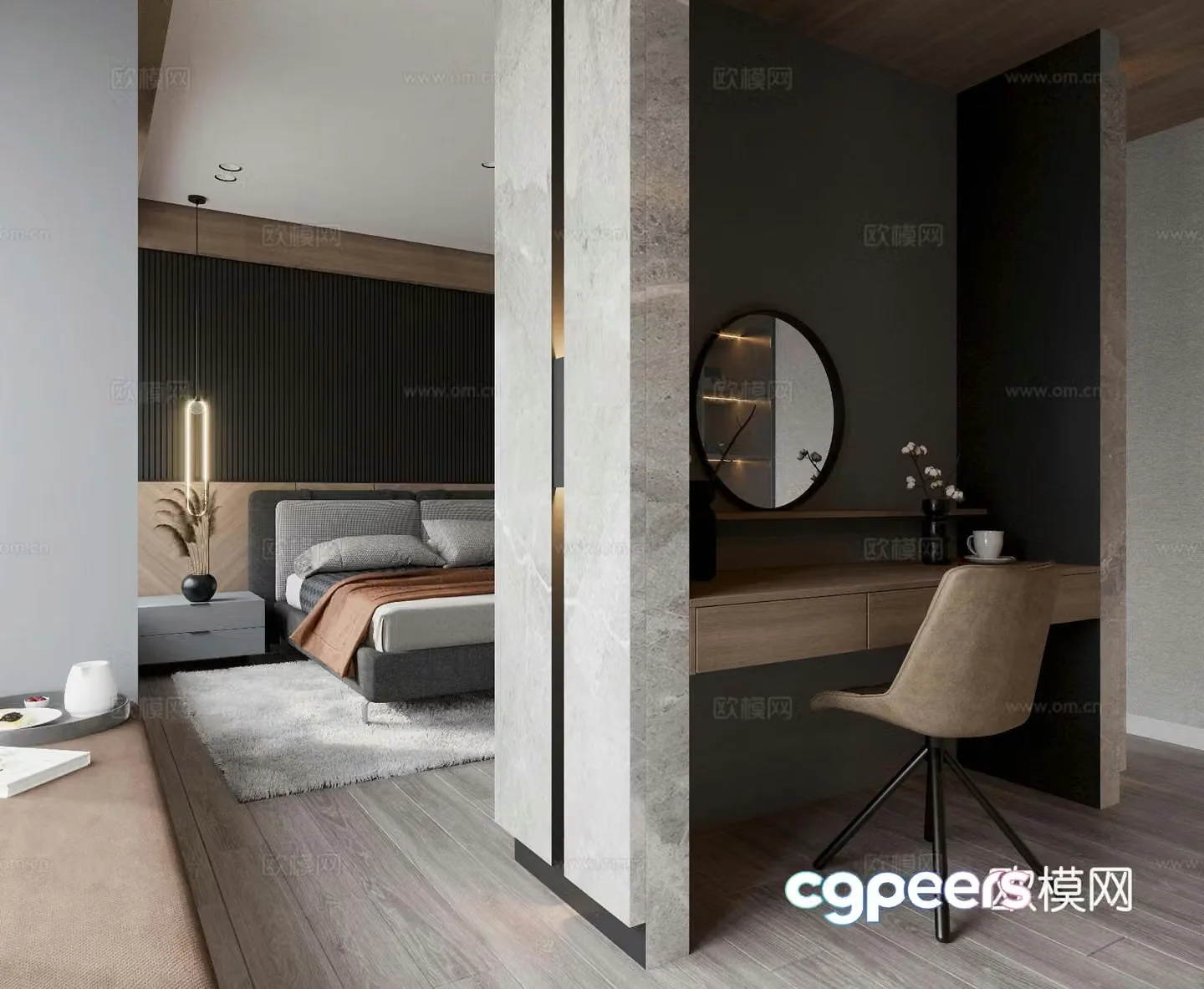 Italian style bedroom master bedroom 3d model