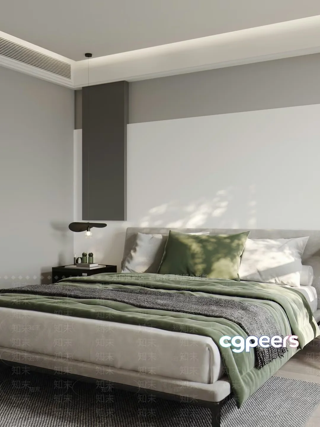 Modern Minimalist Bedroom 3D Model – 5178 – VRAY Render